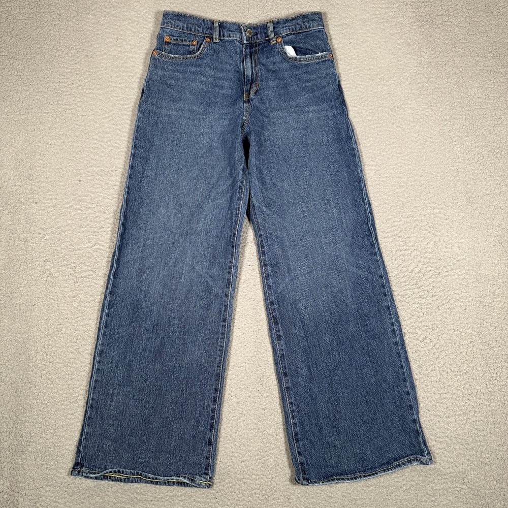 Levis Jeans Womens 14 26x27 Blue High Rise Baggy 5 Pocket Denim Casual Preppy